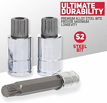 パワートロン NEIKO 10054A XZN Triple Square Spline Bit Socket Set | Extra Long